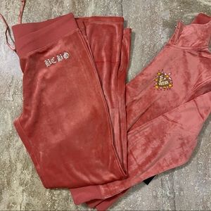 BCBG Women’s Velvet Tracksuit 2 Pcs Color Guava Size M